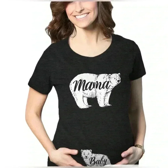 HP 💗🐻MATERNITY MAMA BEAR BABY BEAR SHIRT - Picture 1 of 12